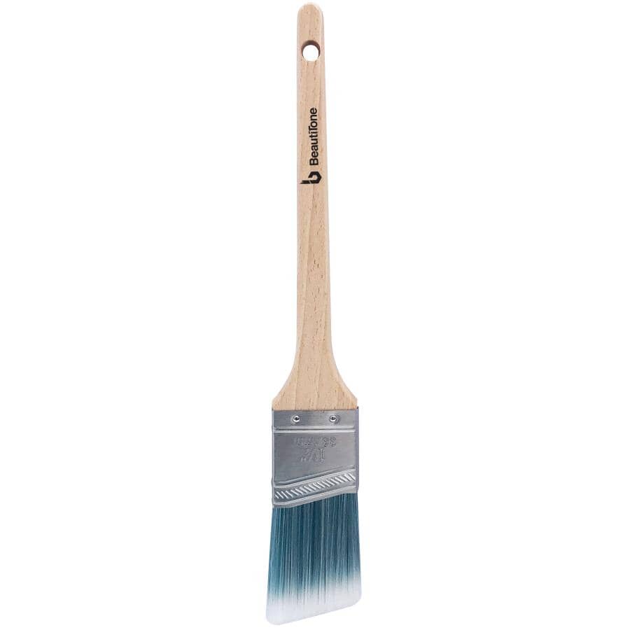 Polyester / Nylon Blend Angular Paint Brush - with Slim Handle, 1.5" / 38 mm