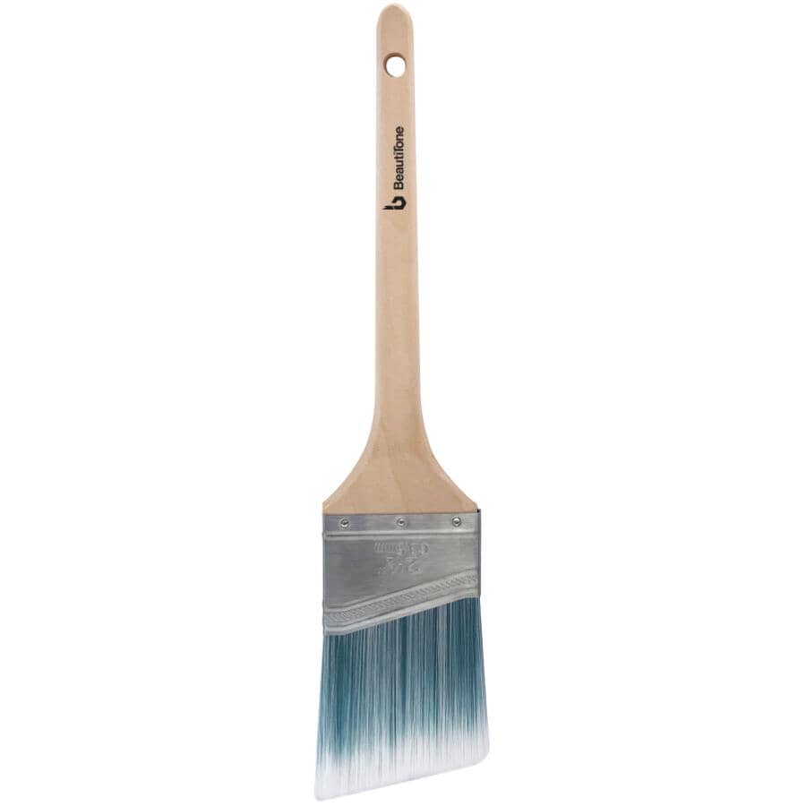 Polyester / Nylon Blend Angular Paint Brush - with Slim Handle, 2.5" / 63 mm