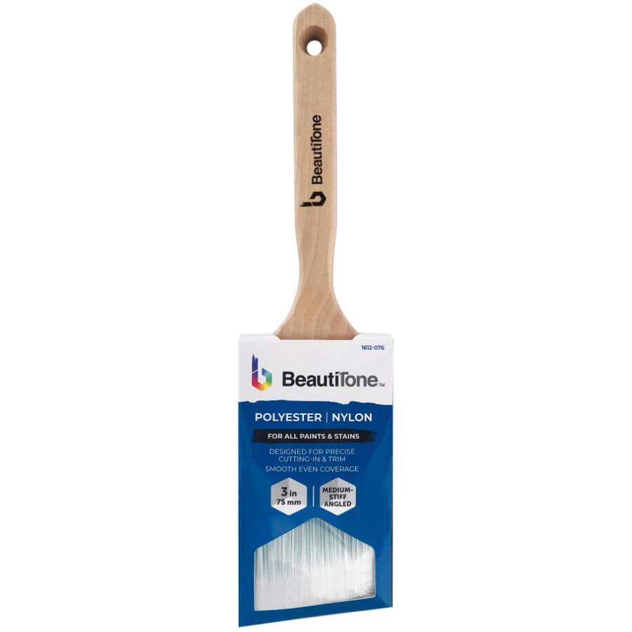 Polyester / Nylon Blend Angular Sash Paint Brush - 3" / 75 mm
