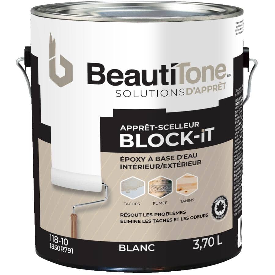 Interior / Exterior Acrylic Latex Block It Primer Sealer - White, 3.7 L