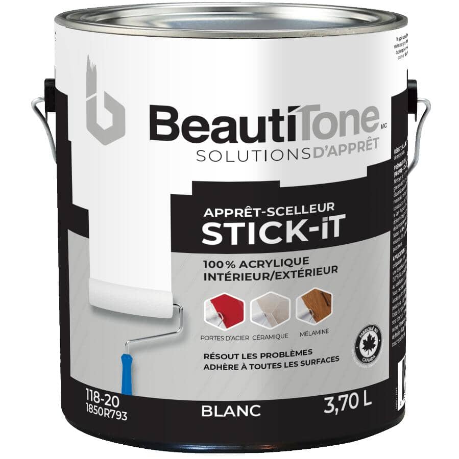 Interior / Exterior Acrylic Latex Stick It Primer Sealer - White, 3.7 L