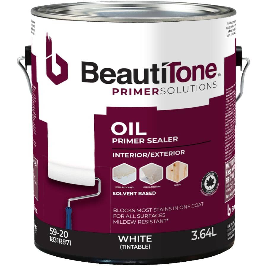 Interior / Exterior Alkyd Oil Primer Sealer - White, 3.64 L