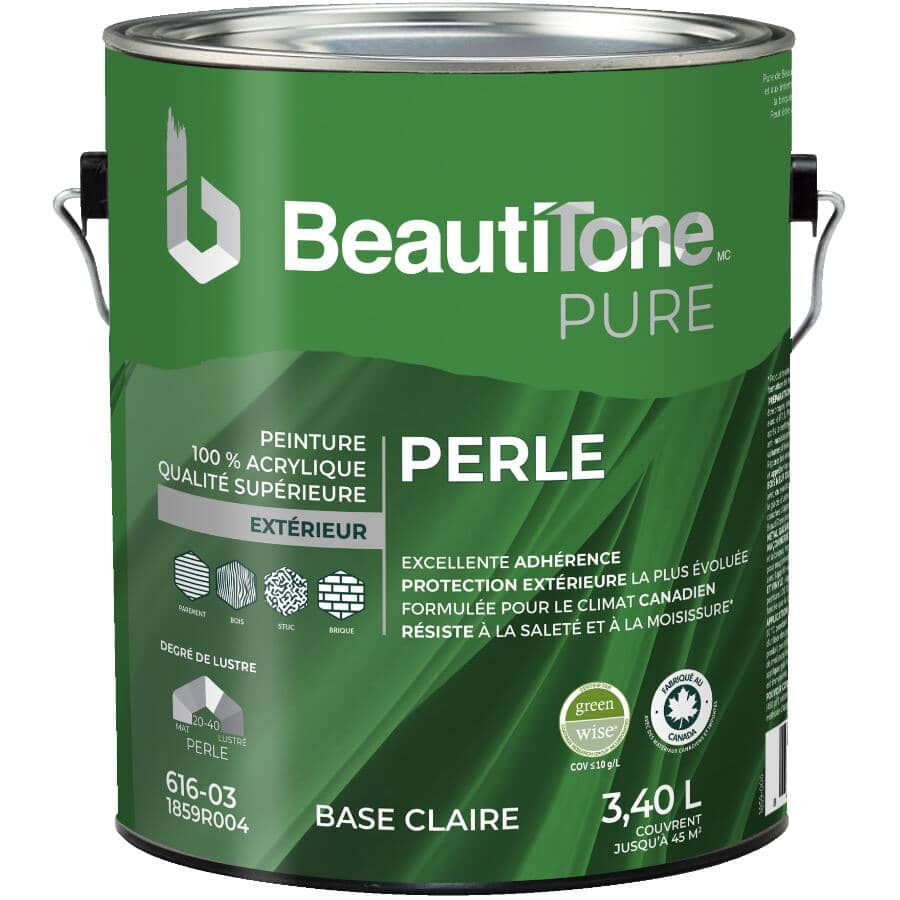 100% Acrylic Premium Exterior Pearl Paint - Clear Base, 3.40 L