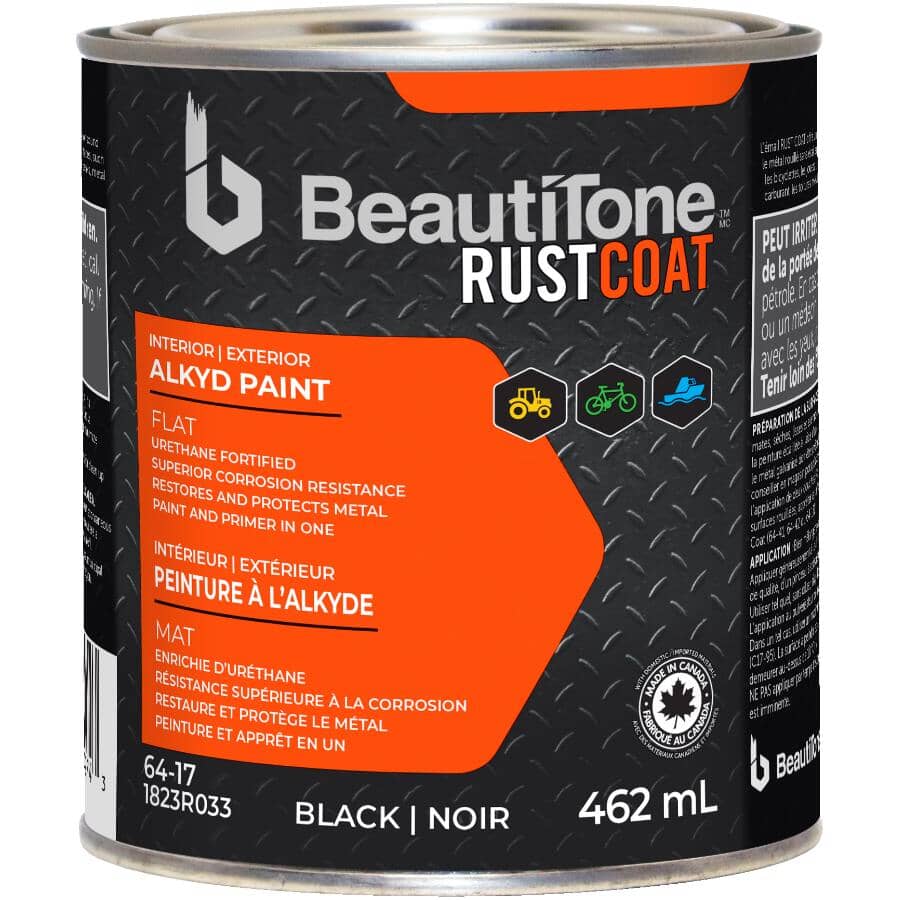 Alkyd Rust Paint - Flat Black, 462 ml