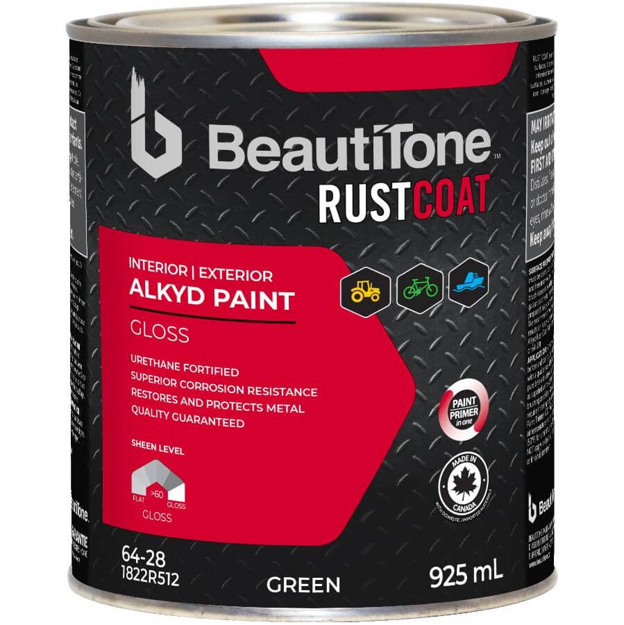 Alkyd Rust Paint - Gloss Green, 925 ml
