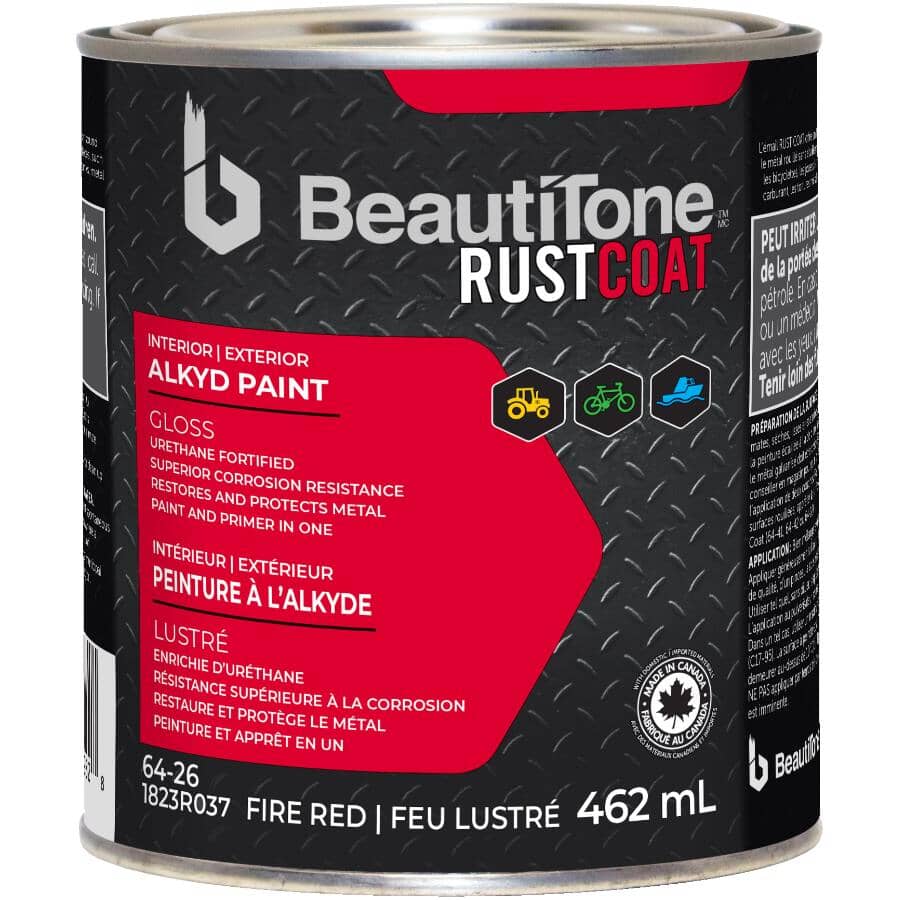 Alkyd Rust Paint - Gloss Fire Red, 462 ml