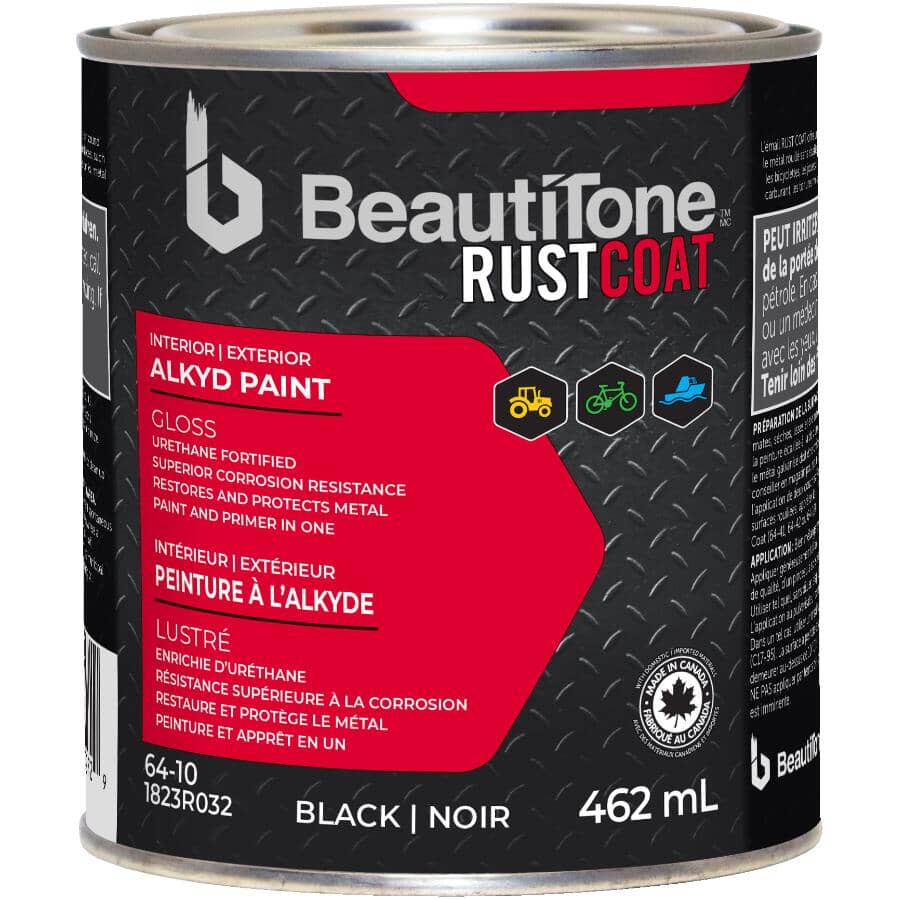 Alkyd Rust Paint - Gloss Black, 462 ml