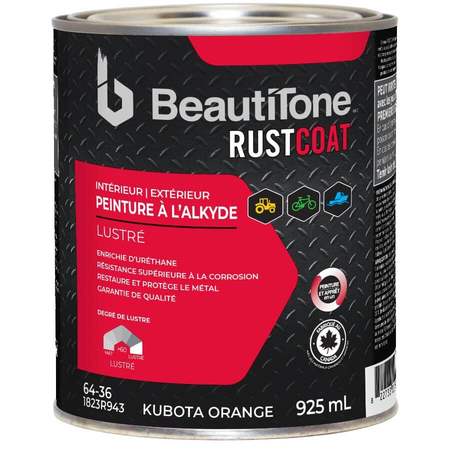 Alkyd Rust Paint - Gloss Kubota Orange, 925 ml