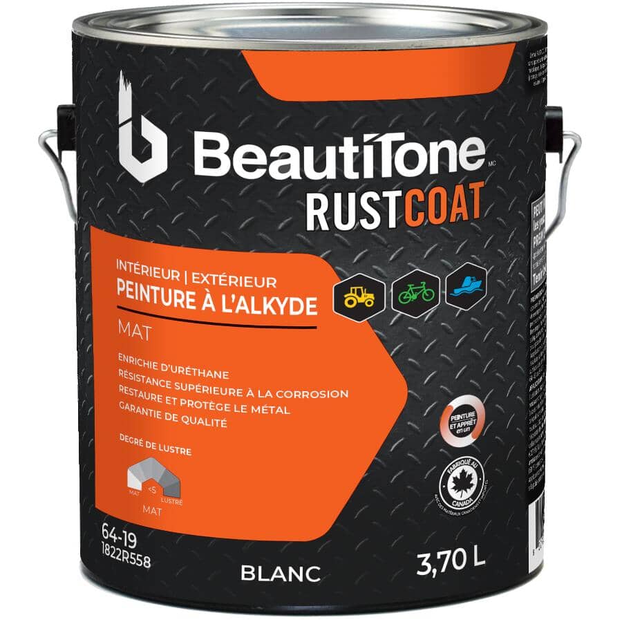 Alkyd Rust Paint - Flat White, 3.7 L