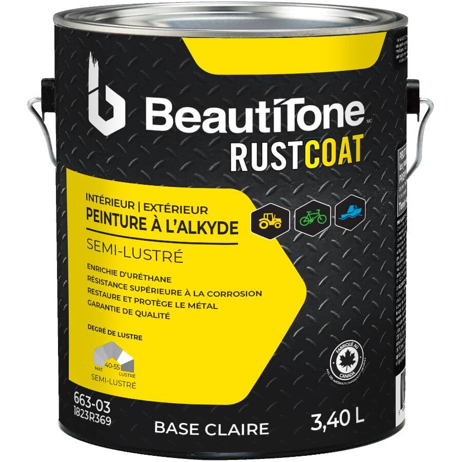 Alkyd Rust Paint - Semi-Gloss Clear Base, 3.4 L