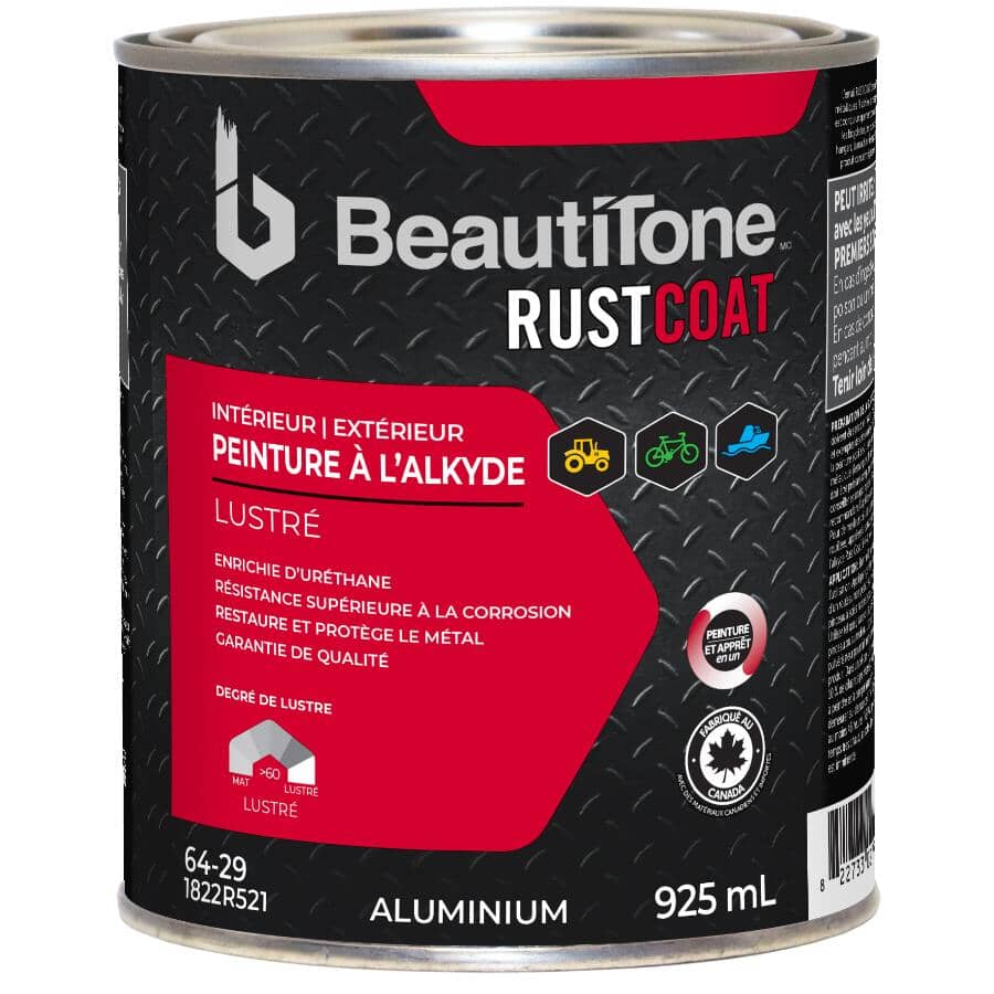 Alkyd Rust Paint - Gloss Aluminum, 925 ml