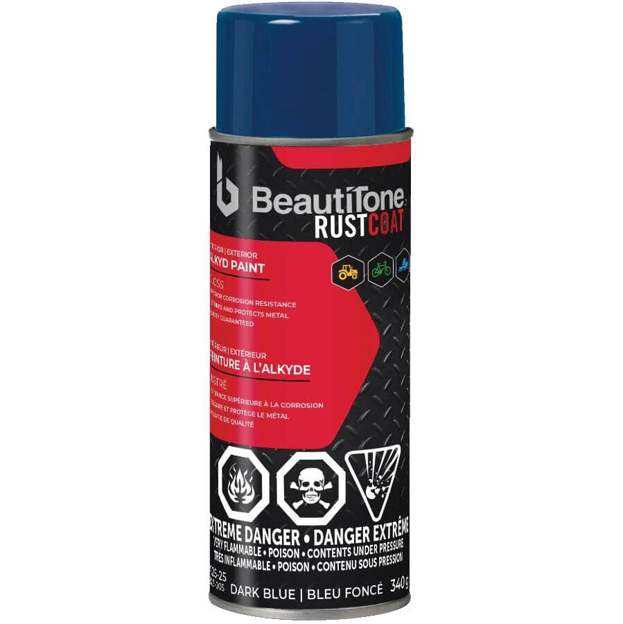 Alkyd Rust Spray Paint - Gloss Dark Blue, 340 g
