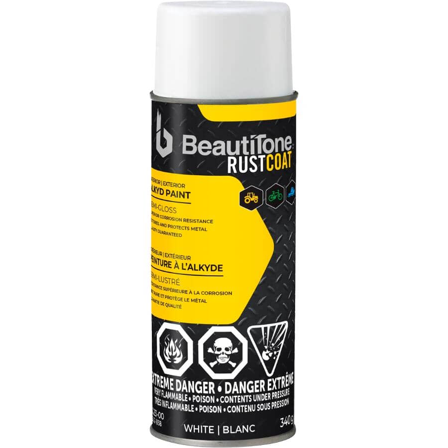 Alkyd Rust Spray Paint - Semi-Gloss White, 340 g