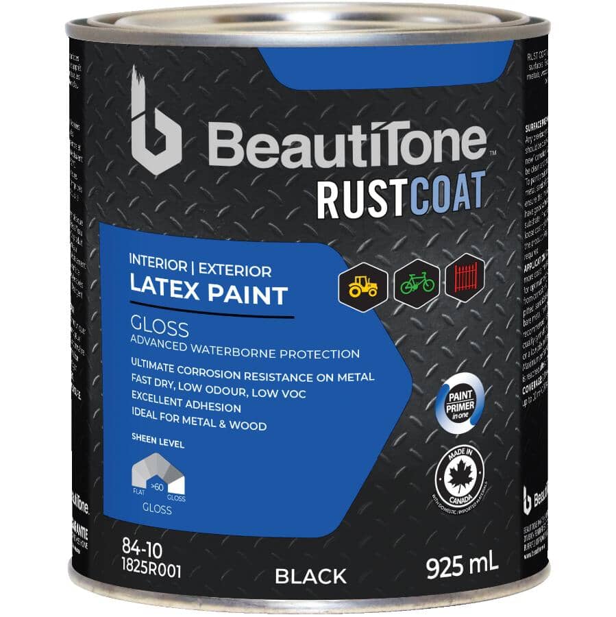 Latex Rust Paint - Gloss Black, 925 ml