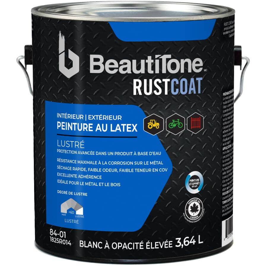 Latex Rust Paint - Gloss High Hide White, 3.64 L