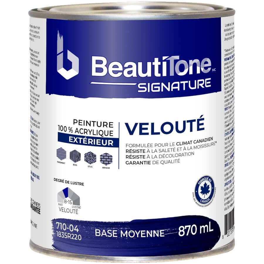 Exterior Acrylic Latex Velvet Paint - Medium Base, 870 ml