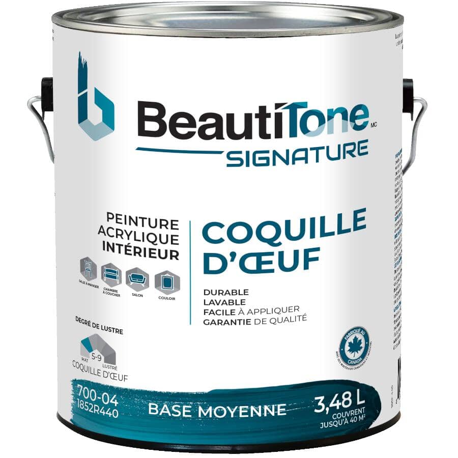 Interior Acrylic Latex Eggshell Paint - Medium Base, 3.48 L