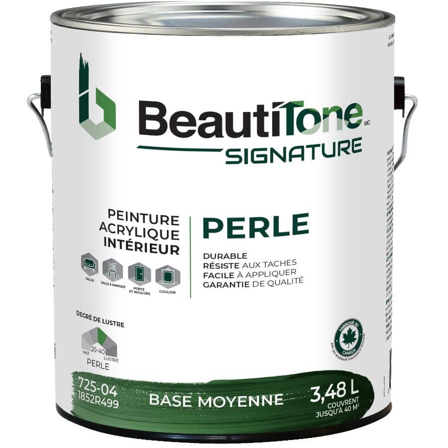 Interior Acrylic Latex Pearl Paint - Medium Base, 3.48 L