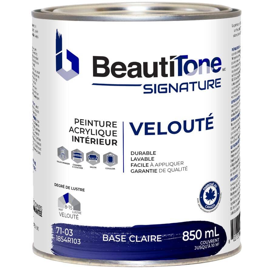 Interior Acrylic Latex Velvet Paint - Clear Base, 850 ml