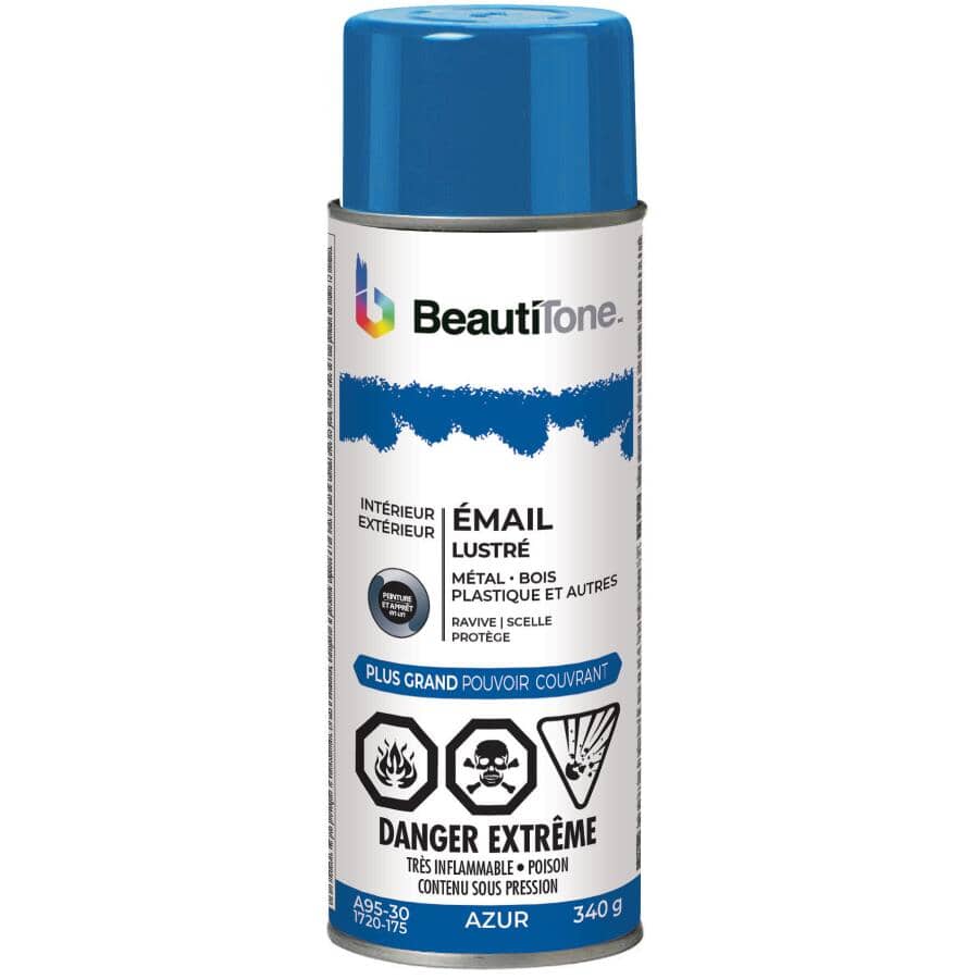 Solvent Enamel Spray Paint - Gloss Azure, 340 g