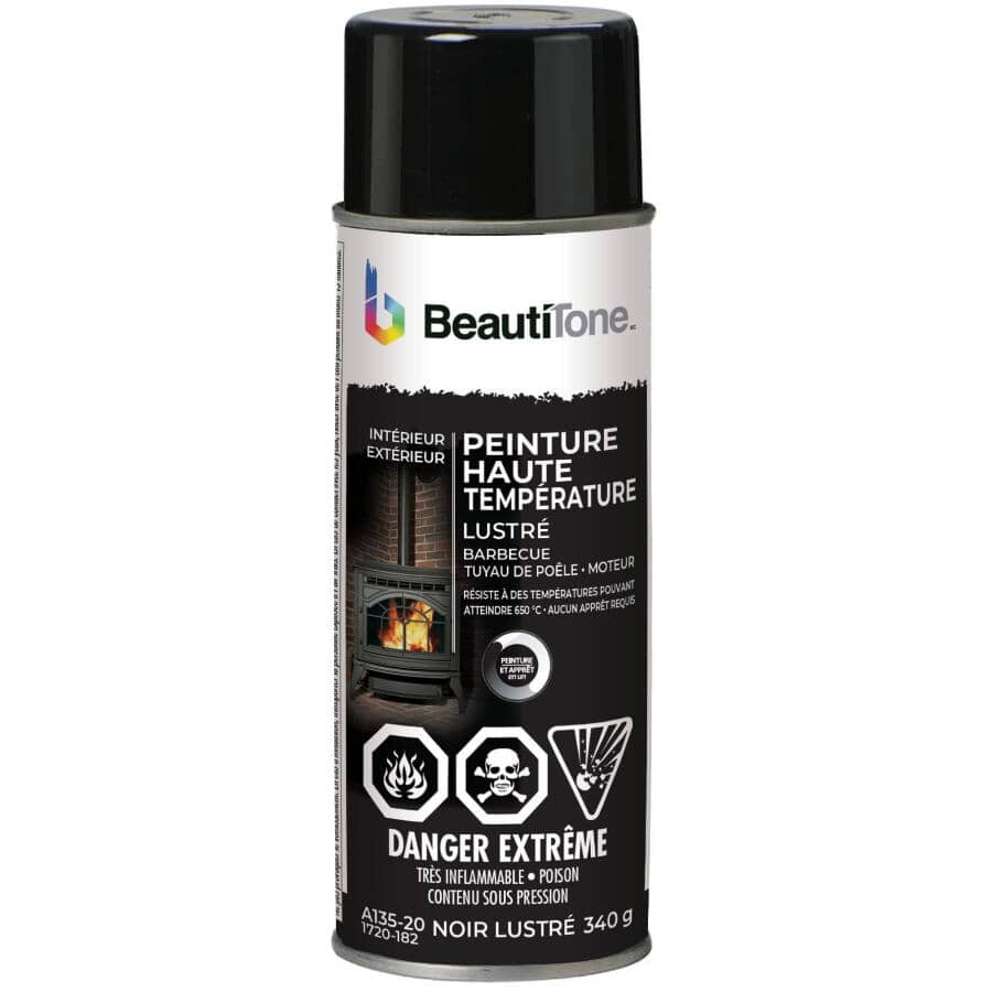 Solvent High Heat Spray Paint - Gloss Black, 340 g