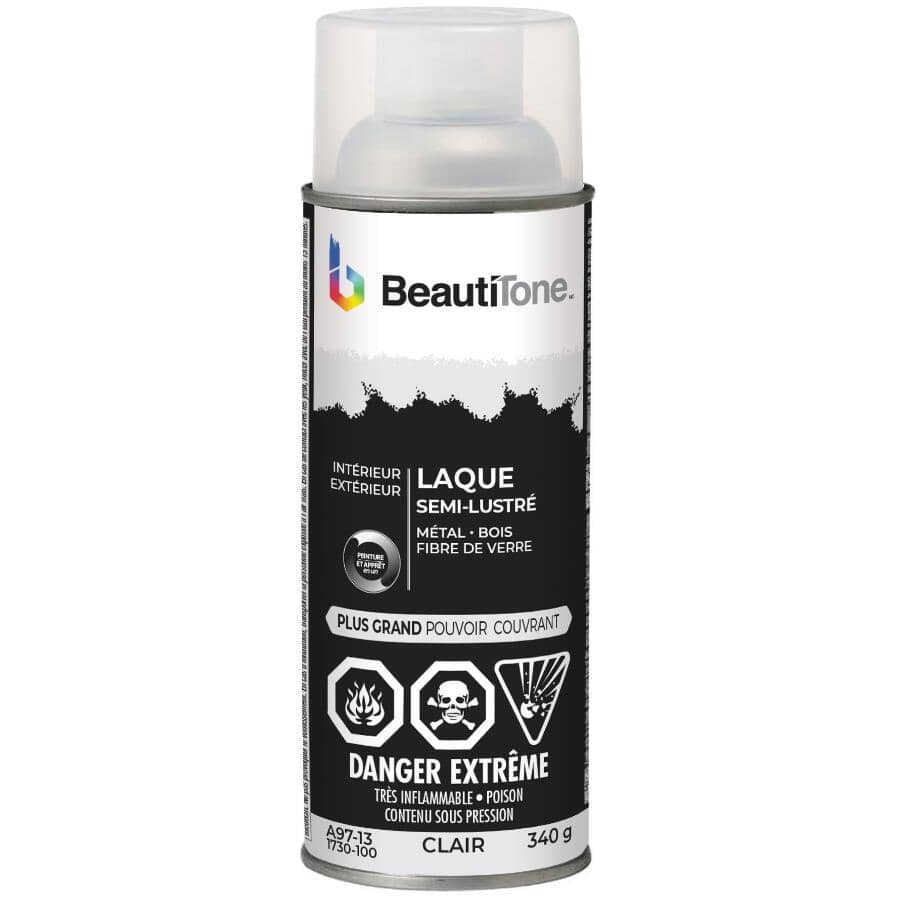 Solvent Lacquer Spray Paint - Semi-Gloss Clear, 340 g