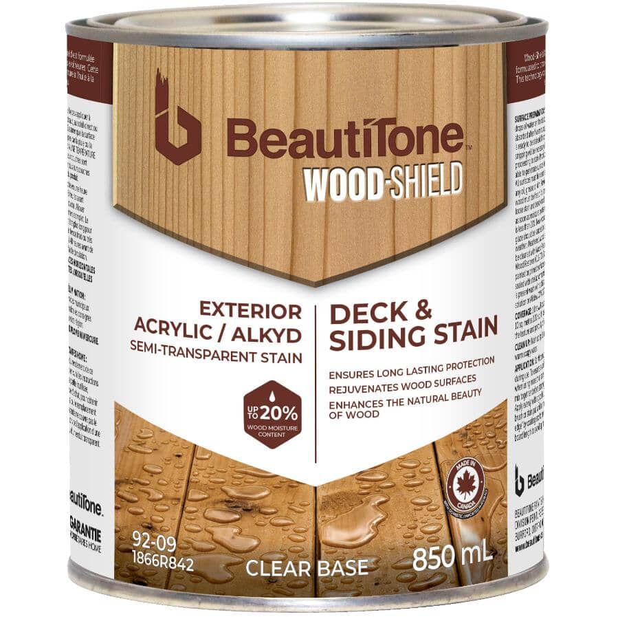 Acrylic Alkyd Deck & Siding Stain - Semi-Transparent Clear Base, 850 ml