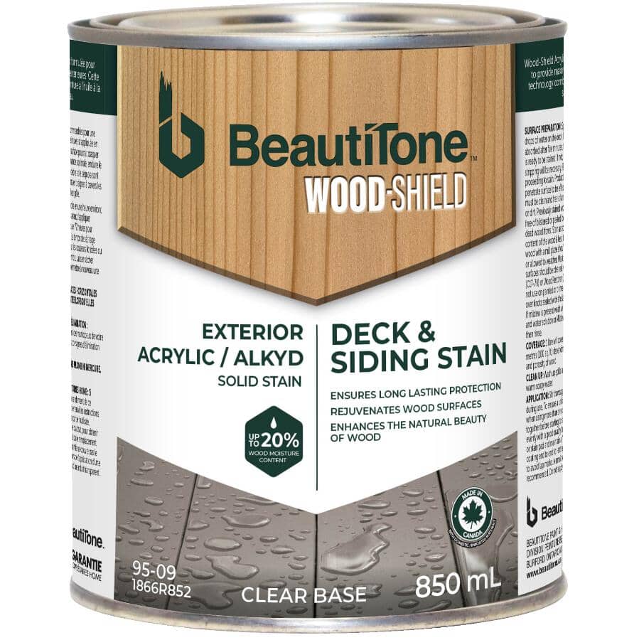 Acrylic Alkyd Deck & Siding Stain - Solid Clear Base, 850 ml