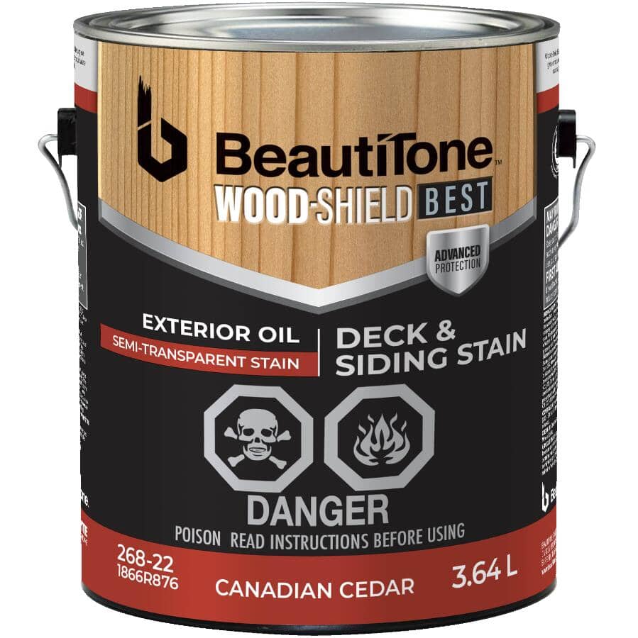 Oil Deck & Siding Stain - Semi-Transparent Canadian Cedar, 3.64 L