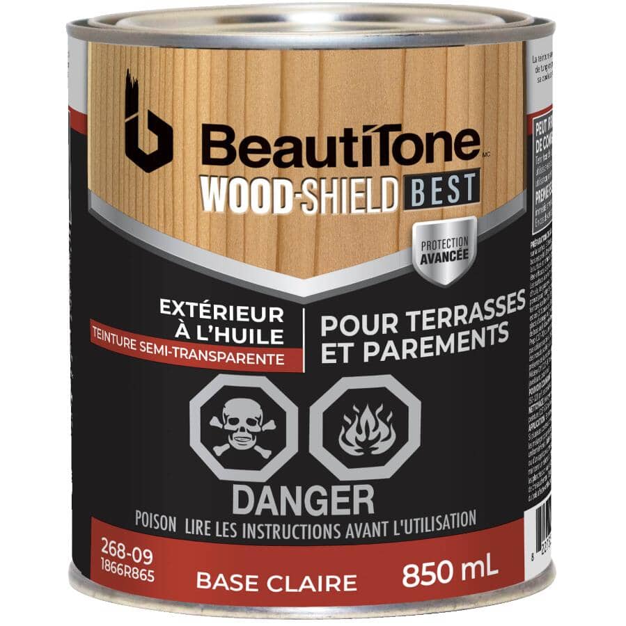 Oil Deck & Siding Stain - Semi-Transparent Clear Base, 850 ml