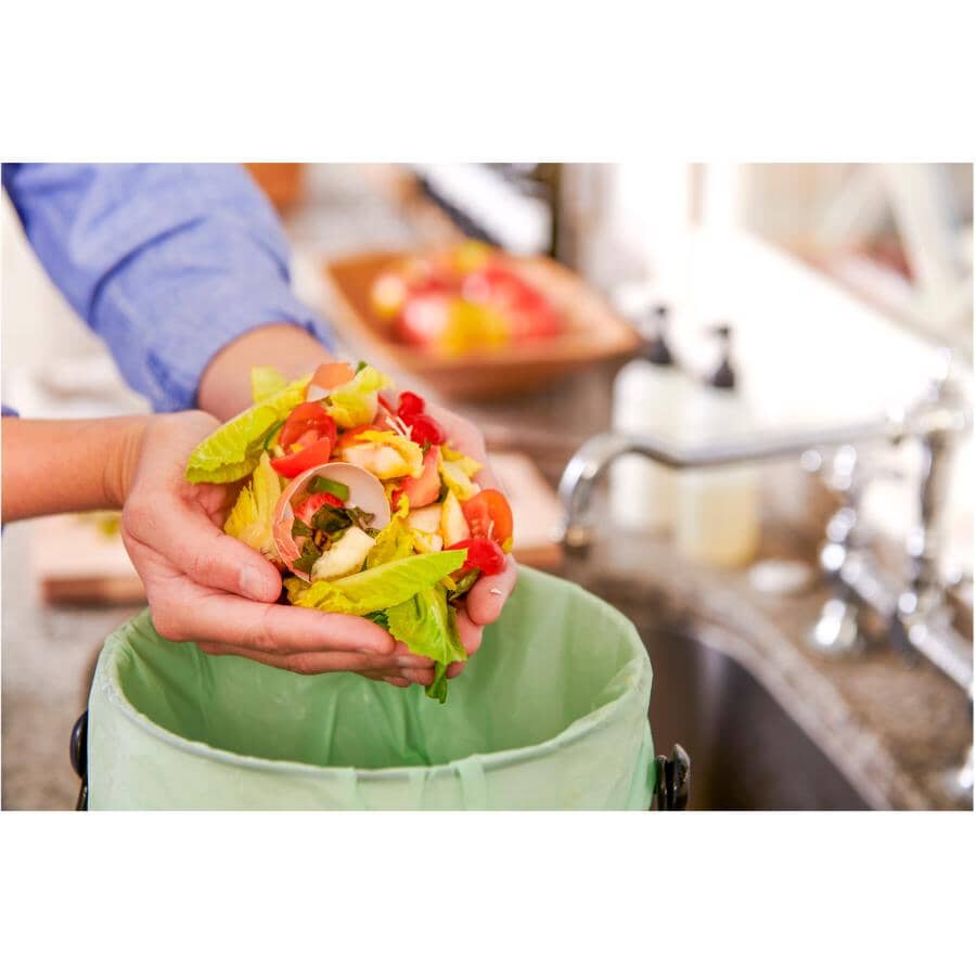 5.5L Galvanized Steel Kitchen Composter - White, with Filter