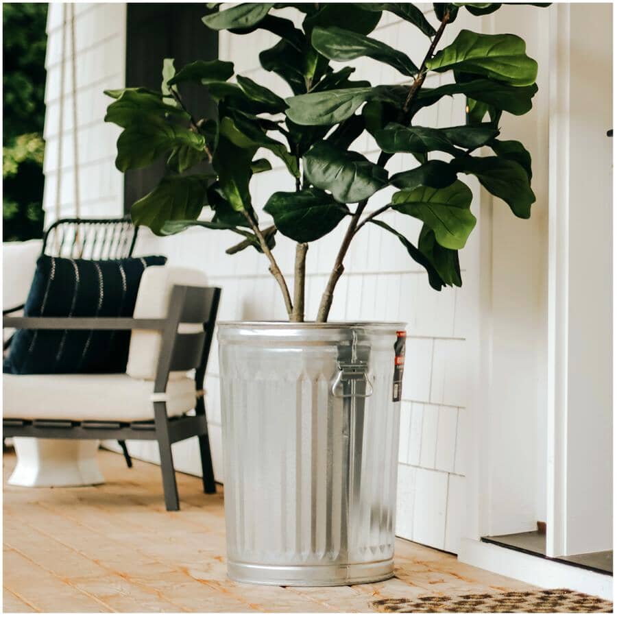 Galvanized Garbage Can - with Lid, 75 L