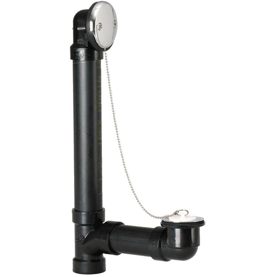 Waste & Overflow Drain Kit - with Plug & Chain, ABS