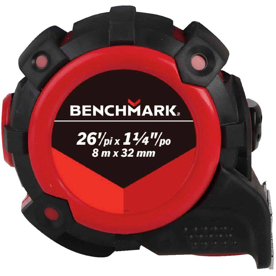 1-1/4" x 26'/8 m Double Sided Wide Blade Tape Measure