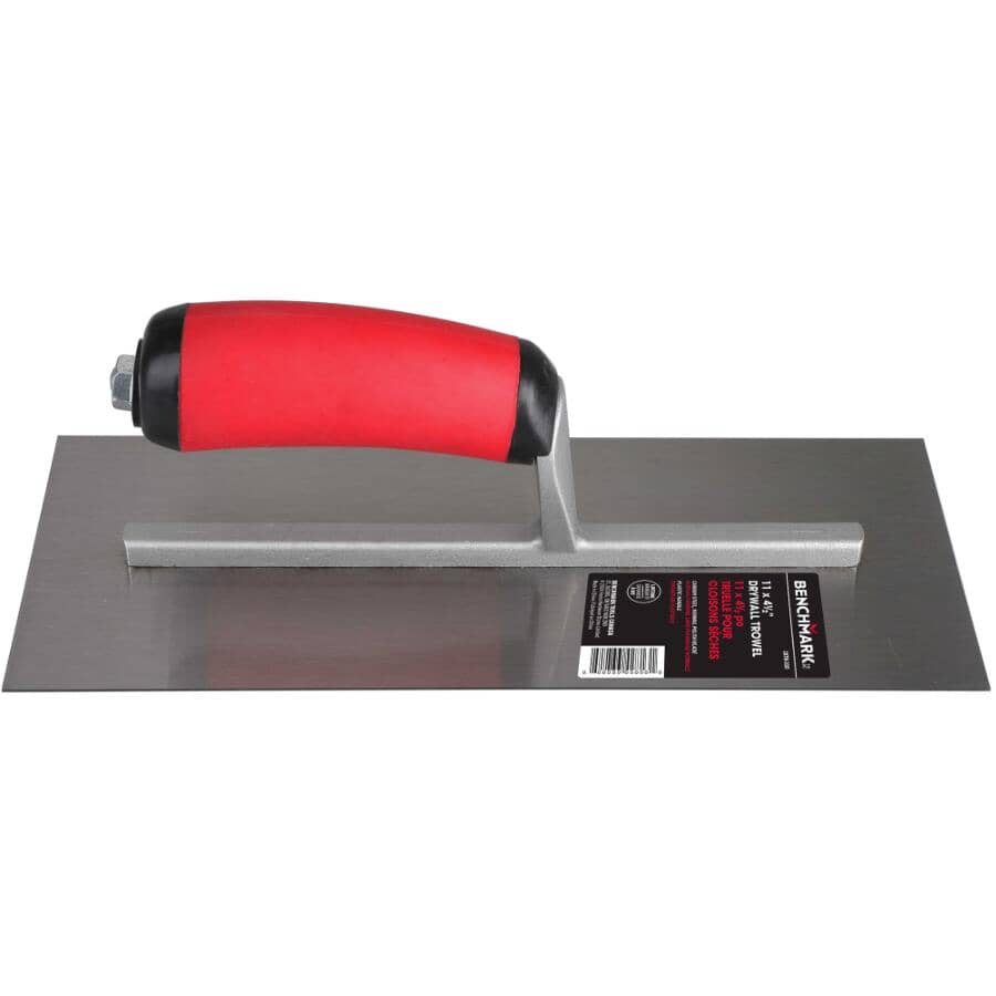 11" x 4-1/2" Curved Drywall Trowel, with Plastic Handle