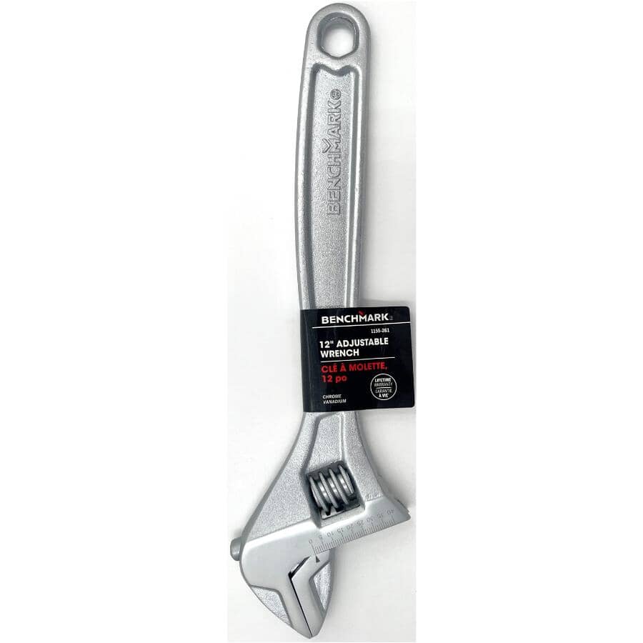 12" Chrome Vanadium Adjustable Wrench