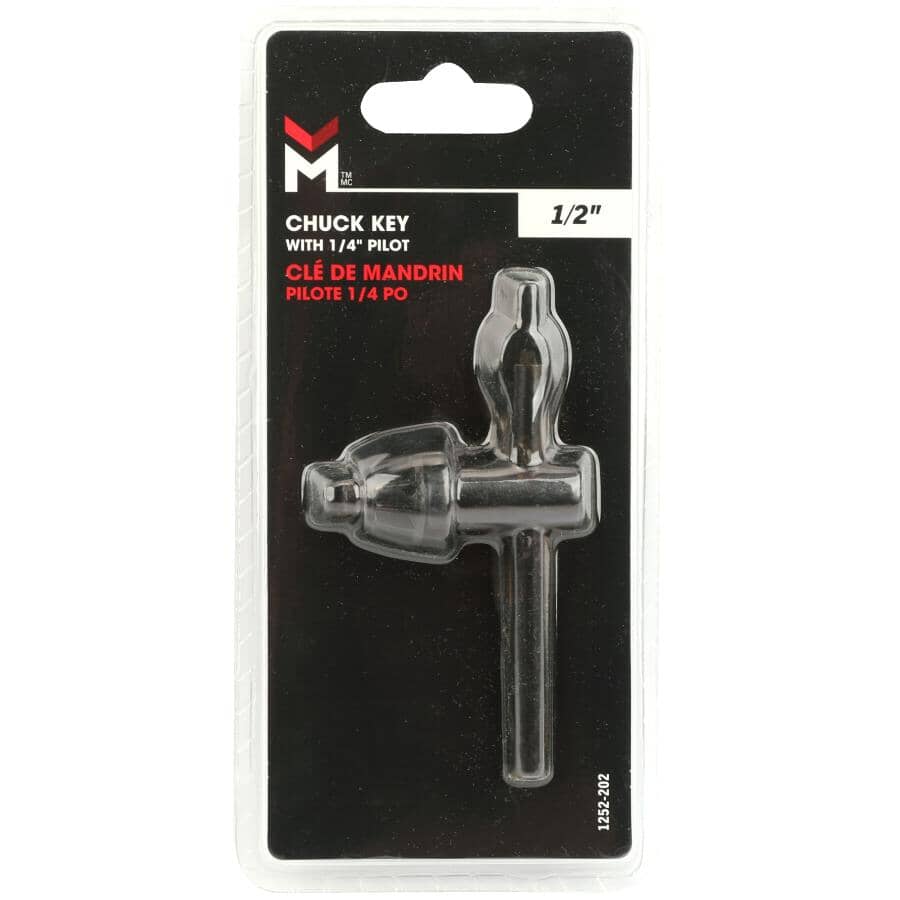 1/2" Chuck Key - with 1/4" Pilot