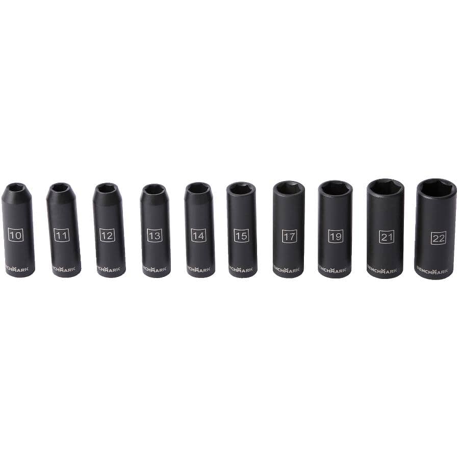 1/2" Drive Metric Deep Socket Set - 10 Piece