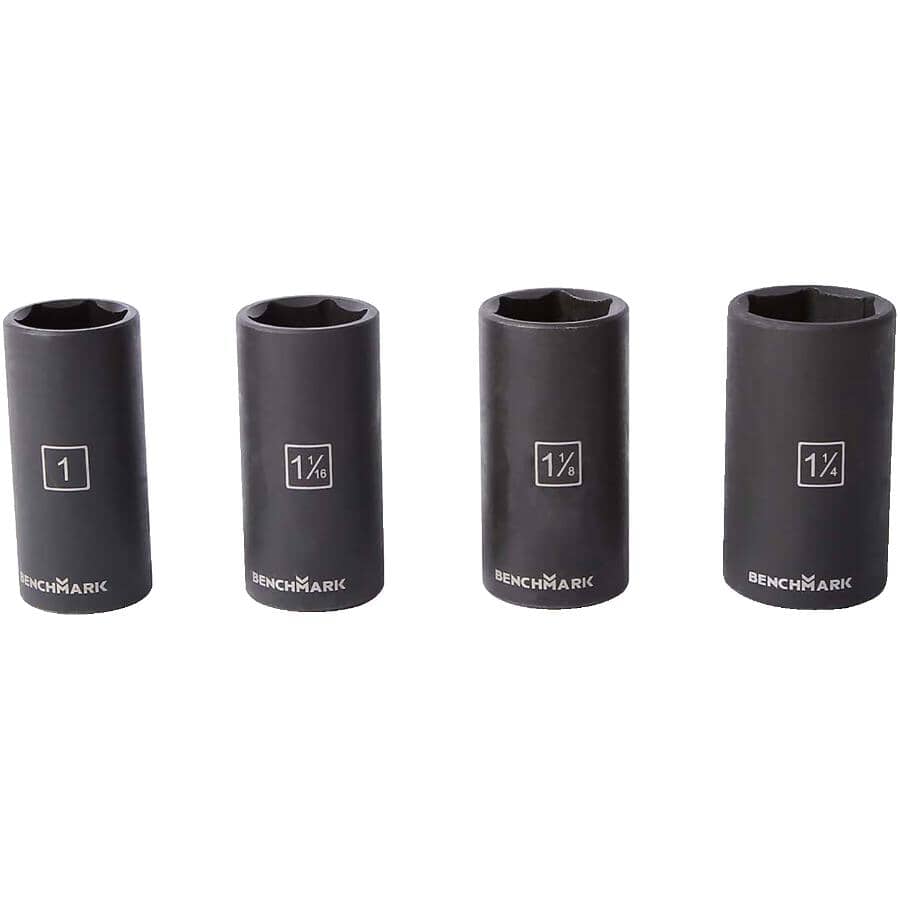 1/2" Drive SAE Deep Socket Set - 4 Piece