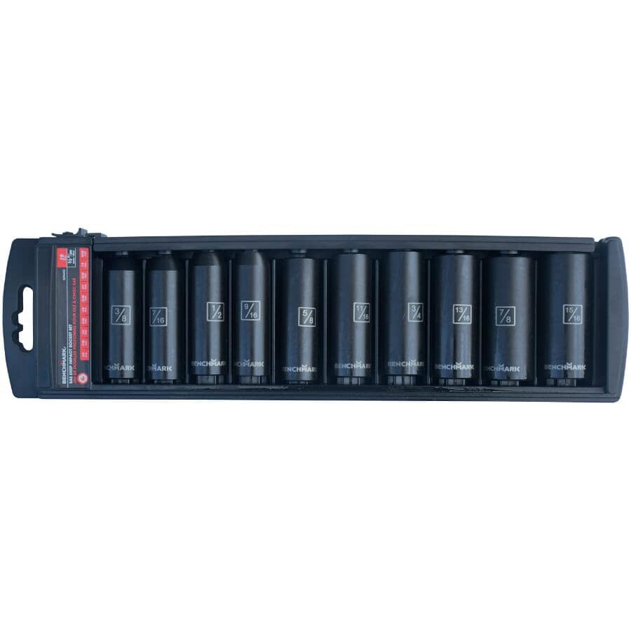 1/2" Drive SAE Deep Socket Set - 10 Piece