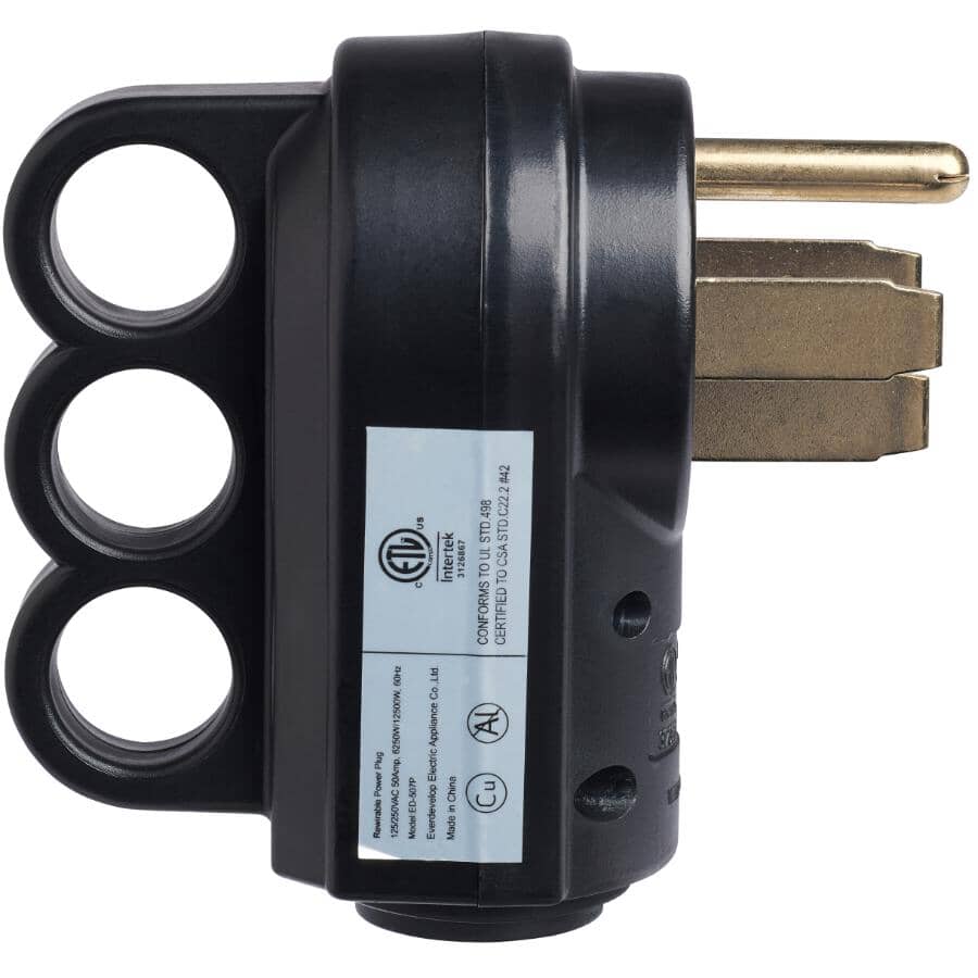 14-50P 50A Male Replacement Plug - 125/250 V