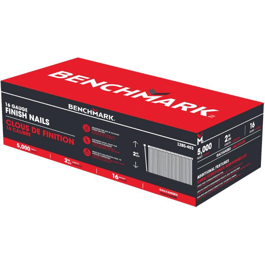 2" 16 Gauge Finishing Nails - 5000 Pack