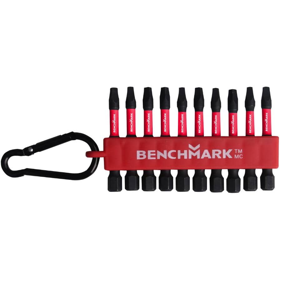 2" #2 Square Impact Rated Power Bits - 10 Pack