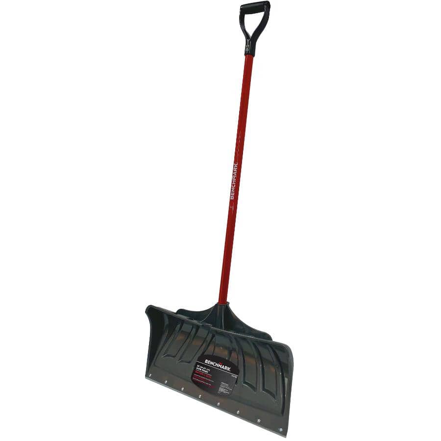 24" Poly Blade Snow Shovel - with Fiberglass D-Grip Handle