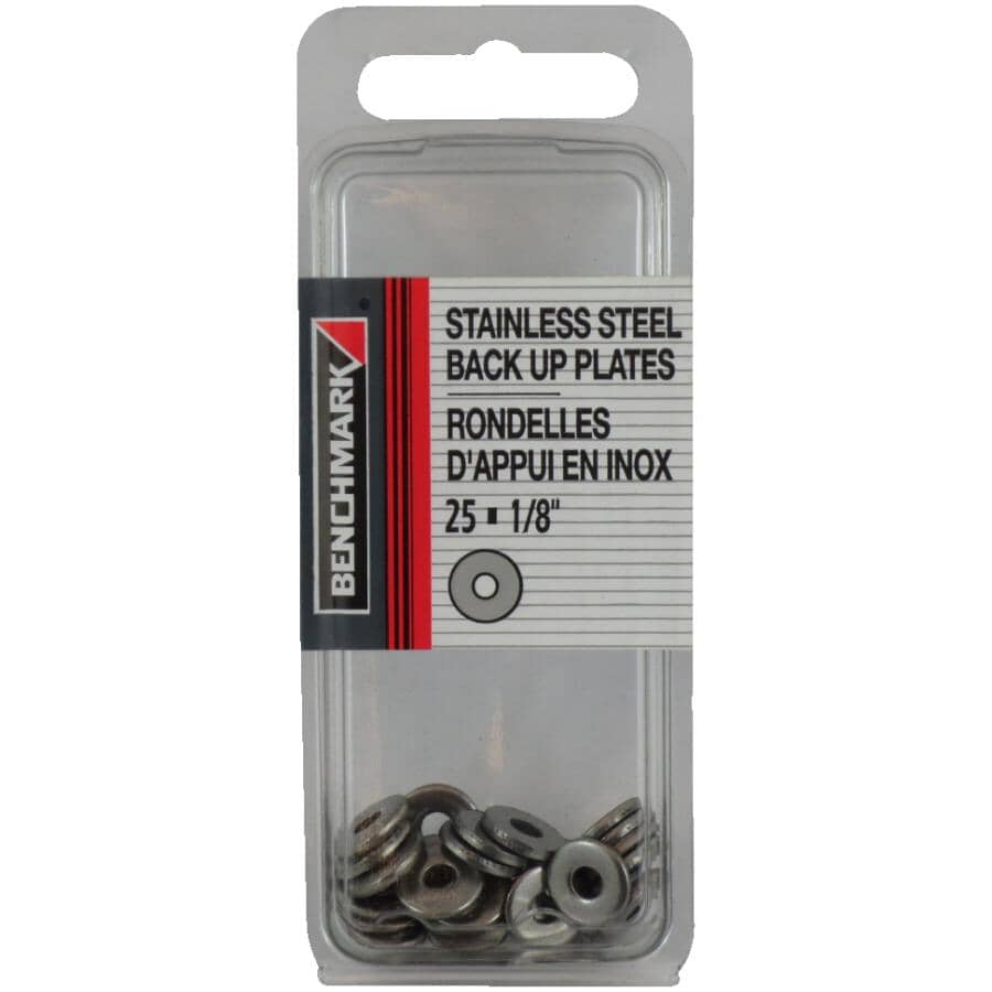 25 Pack 1/8" Stainless Steel Back-Up Plates