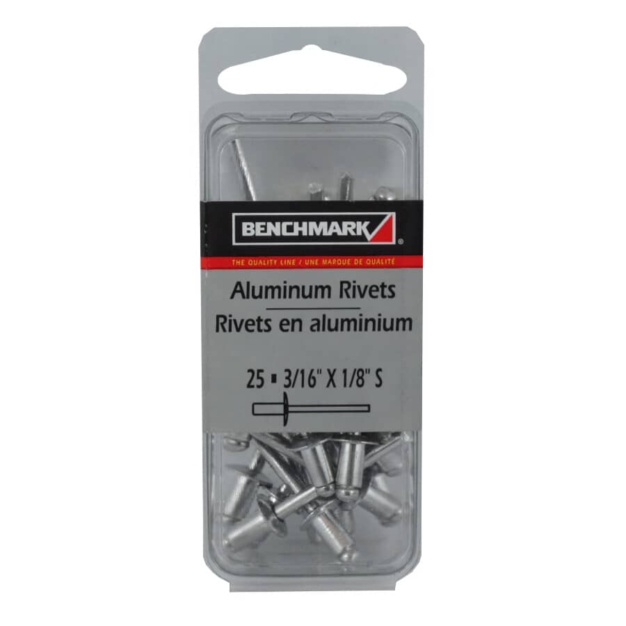 25 Pack 3/16" Short Aluminum Rivets