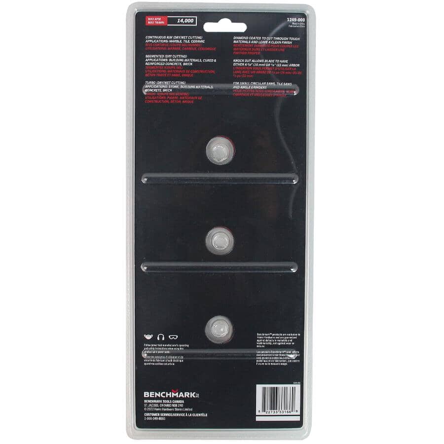 3 Piece Diamond Saw Blade Set