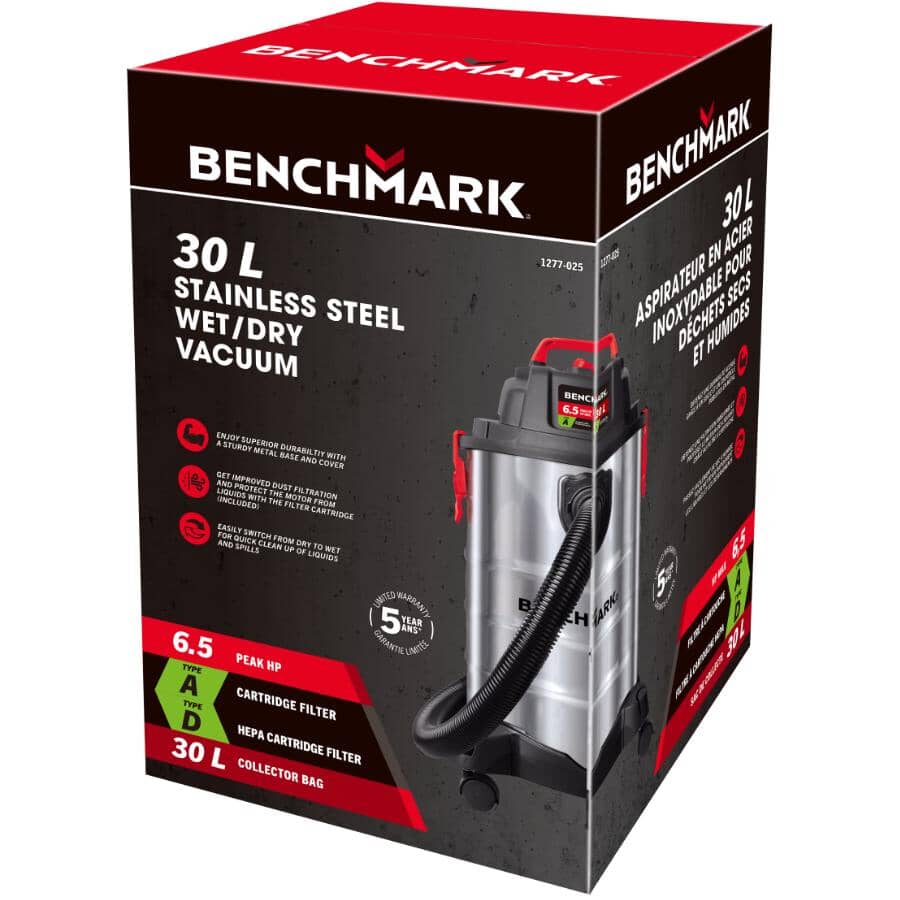 30 L Wet Dry Vacuum - Stainless Steel