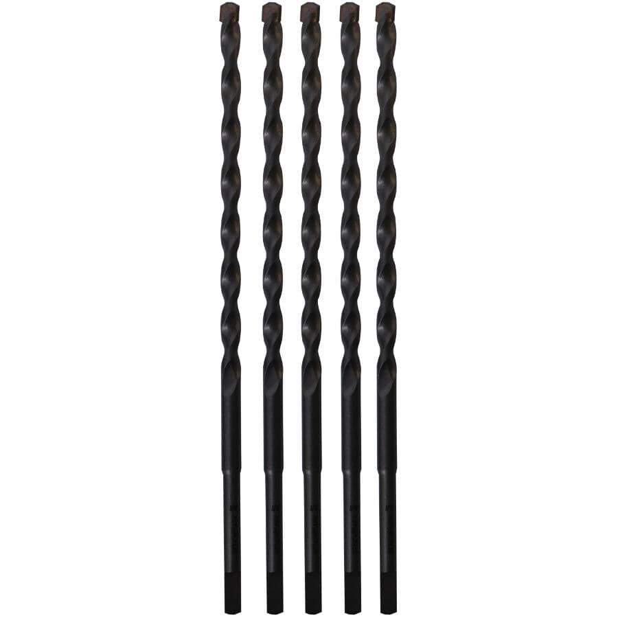 3/16" x 5.5" Tungsten Carbide Masonry Drill Bit - 5 Pack