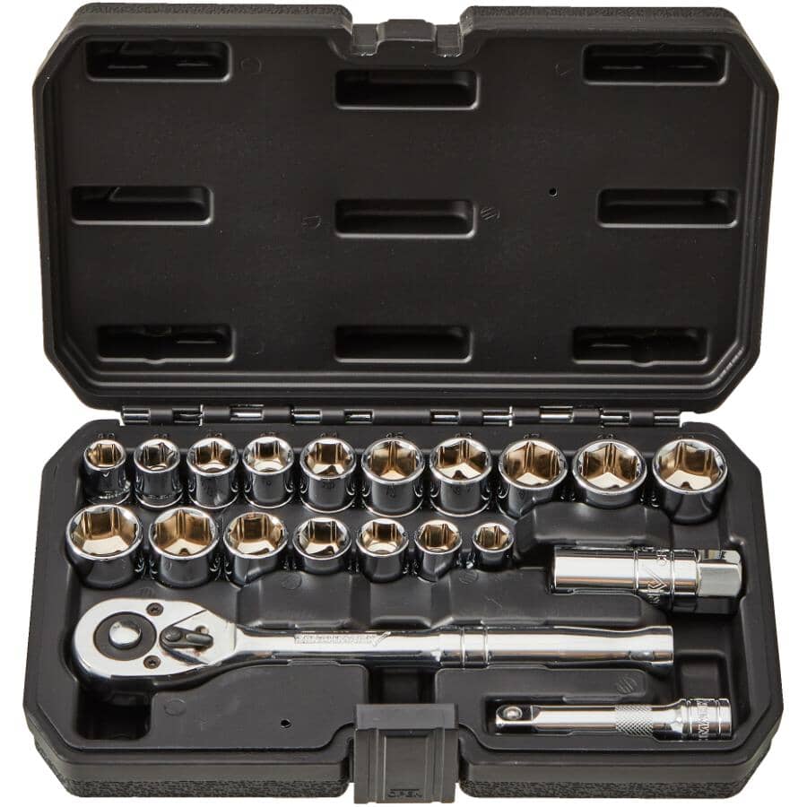 3/8" Drive SAE/Metric Socket Wrench - 20 Piece Set